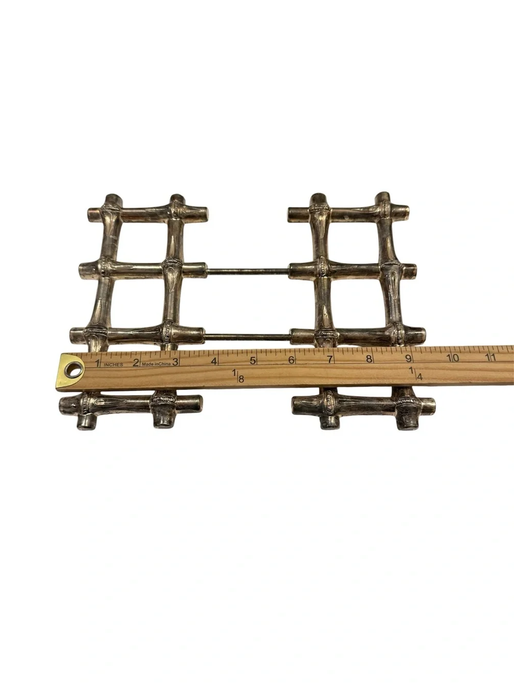 Vintage silver plated  bamboo expandable Trivet